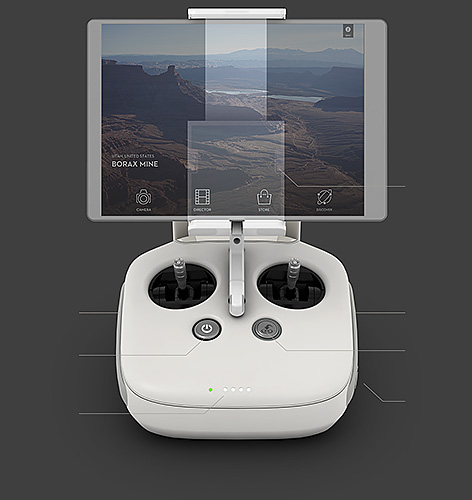 DJI Phantom 3 Fersteuerung und Tablet